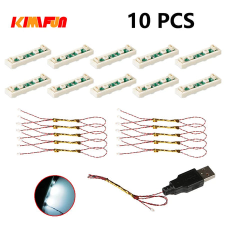 10Pcs 0.8mm RGB LED Blocks &ndash; Lego Compatible Blocks 10PCS1220221-W