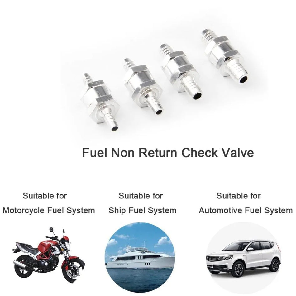 Valvola di controllo del carburante unidirezionale per carburatore, lega di alluminio, 6mm, 8mm, 10mm, 12mm