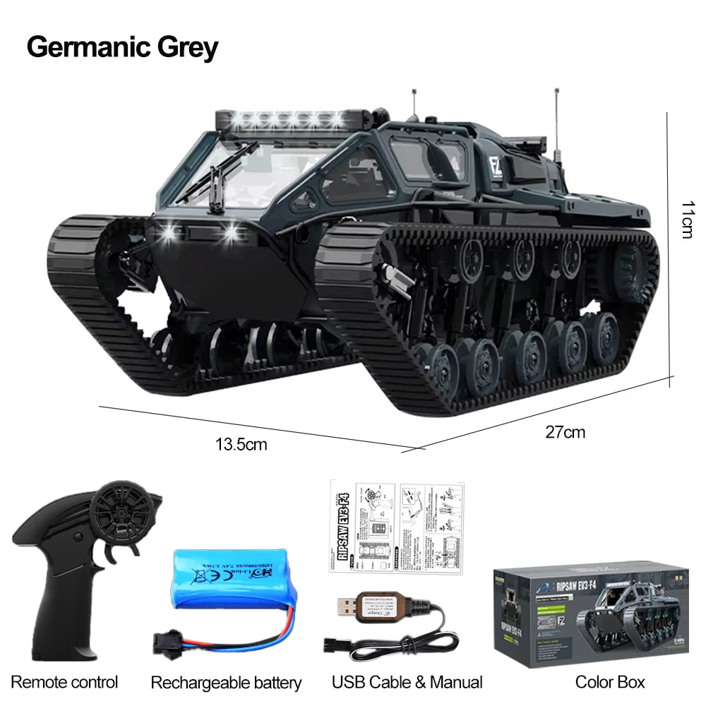 C8812 RC Tank Full Scale Tracked Vehicle - Led Light Ready GRAY