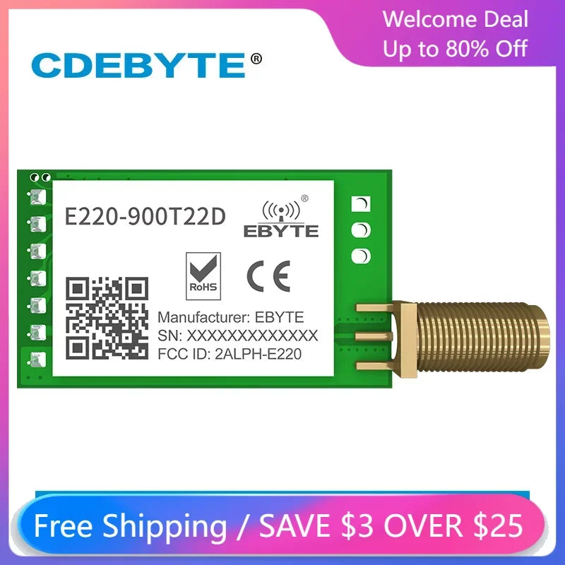 CDEBYTE E220900T22D LoRa LLCC68 850 930MHz 22dBm UART SMA K