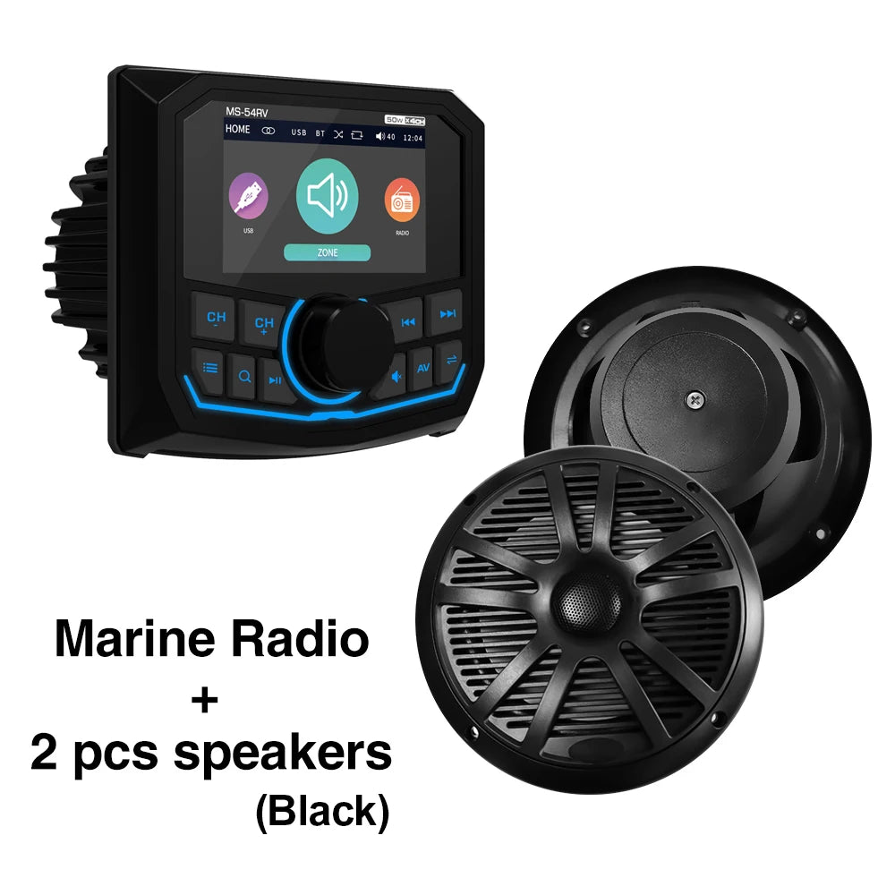 AKAMATE MS-54RV Boat Radio &ndash; Waterproof IPX5 Bluetooth Radio BLack