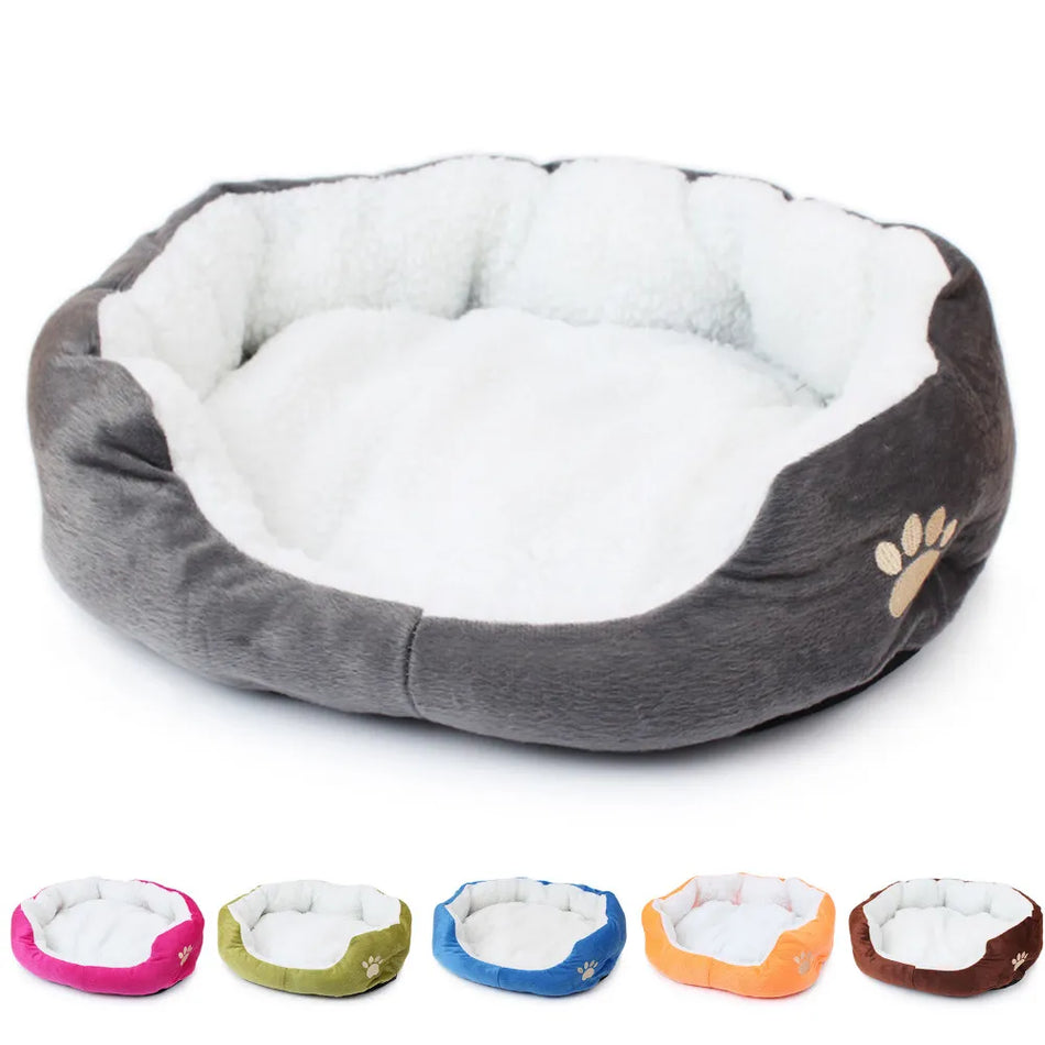 🟠 50*40cm Super Cute Soft 6color Cat Bed Winter House for Cat Warm Cotton Dog Pet Products Puppy Cat Bed Soft Dog Basket dog pals