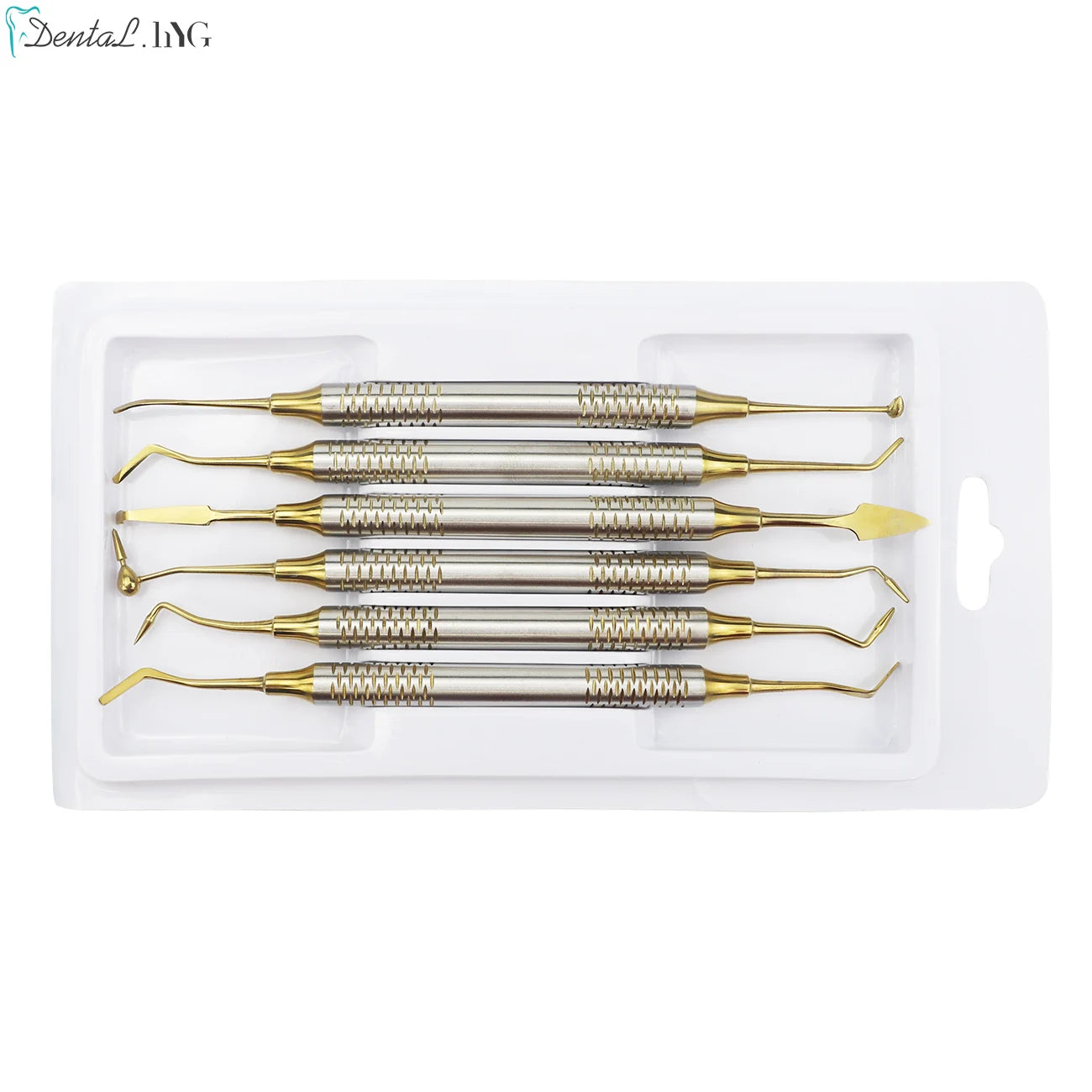 6Pcs Kit Dental Spatulas &ndash; Autoclavable Stainless Steel Golden set