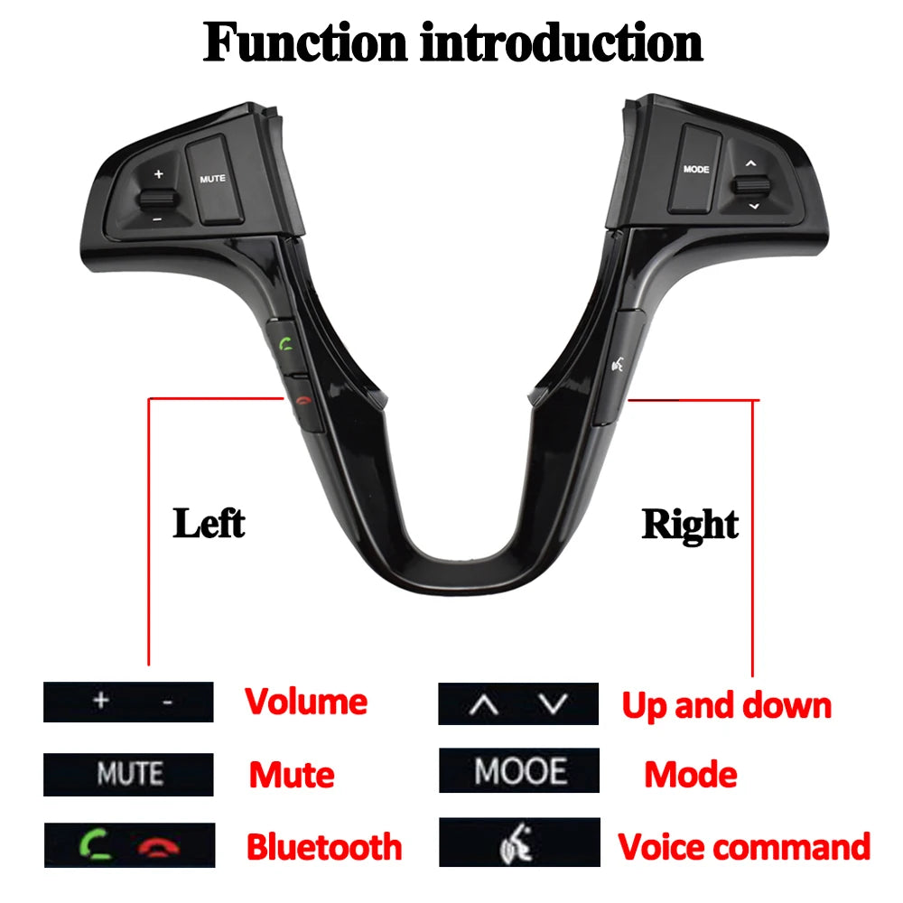 Steering Wheel Button Piano Black For Hyundai VERNA SOLARIS 2010-2015 Audio Volume Music Cruise Control Switch With Backlight by InterCyprus Trading Ltd