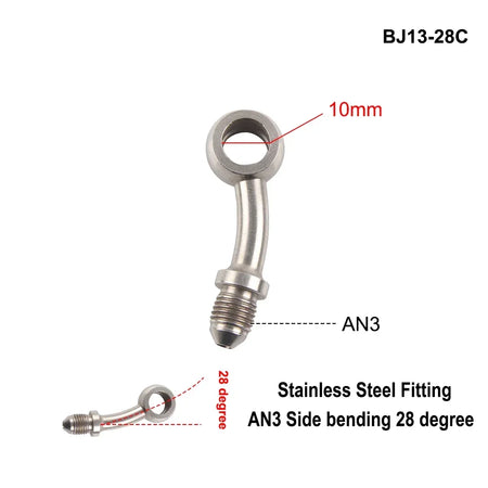 Stainless Steel Hydraulic Brake Banjo Fitting With AN3 M10x1 For Motorcycles by InterCyprus Trading Ltd