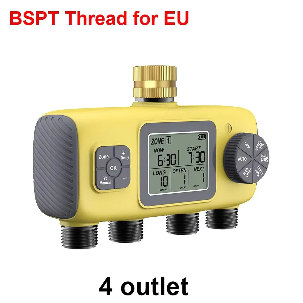 Smart Water Timer &ndash; LCD Display For Easy Scheduling 4 outlet
