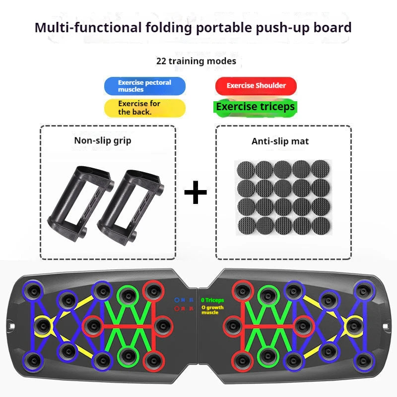 Foldable Multi-Functional Push Up Board for Comprehensive Home Fitness &amp; Core Workout black