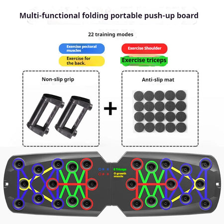 Foldable Multi-Functional Push Up Board for Comprehensive Home Fitness &amp; Core Workout black