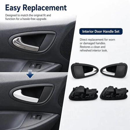 Plastic Door Handles Bright Silver for Seat Ibiza 6J0837113A 6J0837114A by InterCyprus Trading Ltd