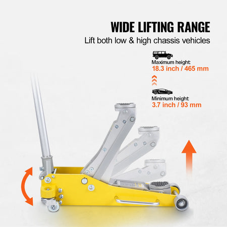 SucceBuy 3T/2T Floor Jack &ndash; Aluminum Hydraulic Quick Lift