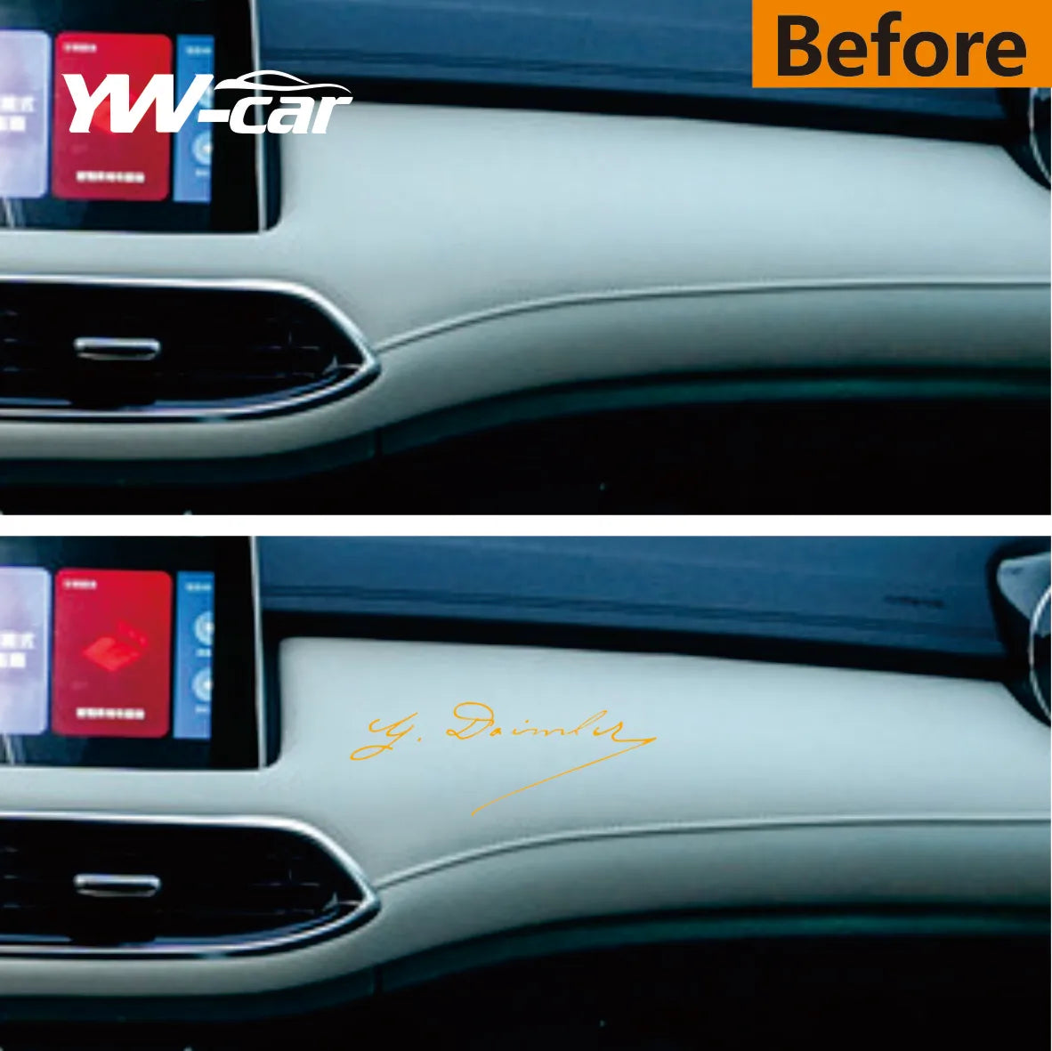 Mercedes Benz Dashboard Sticker Set - 2 Pcs Interior Vinyl Decals for C E S GLS M R A SL V GLC CLA Models