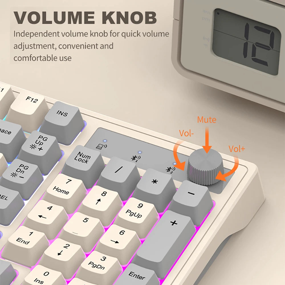 Kebidumei Dual Bluetooth Mechanical Keyboard &ndash; Dual Wireless