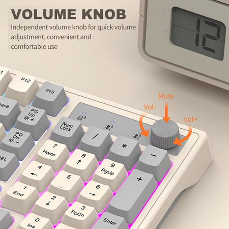 Kebidumei Dual Bluetooth Mechanical Keyboard &ndash; Dual Wireless