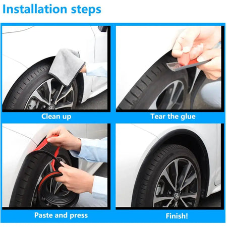 Universal Fender Flare Car Wheel Eyebrow Protector Lip Wheel-arch Trim Arch Extenders Decorative Scratch Proof Rubber Seal Strip by InterCyprus Trading Ltd