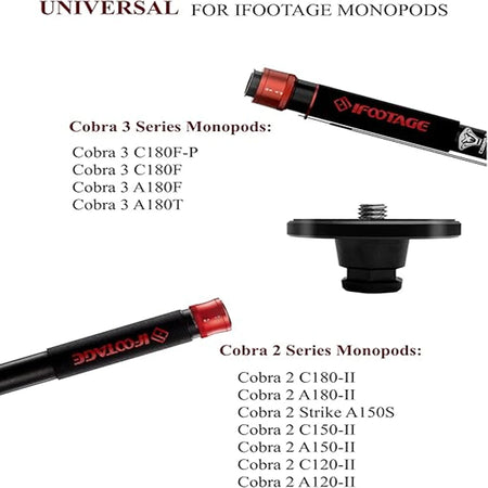 Quick Release Plate for IFOOTAGE Cobra Monopod - New Version