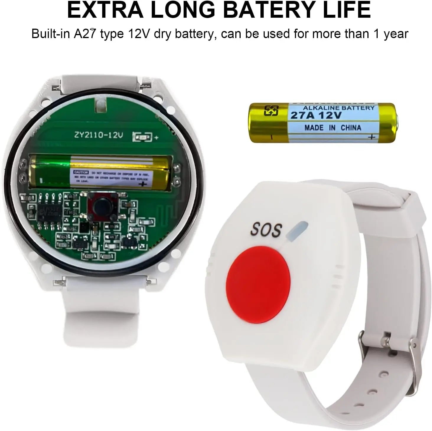 TP-309DR-2 Panic Button 433MHz SOS Bracelet &ndash; Elderly Alarm
