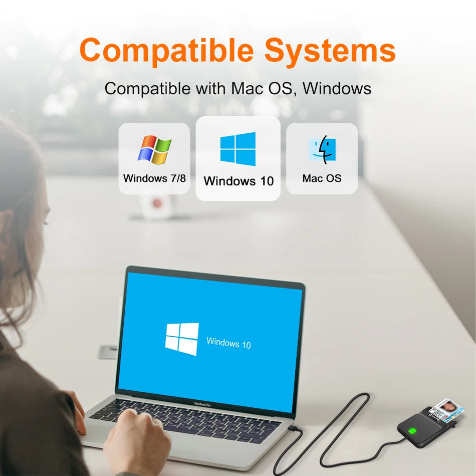 Cititor de carduri inteligente USB pentru carduri bancare cu cip DNI EMV CAC