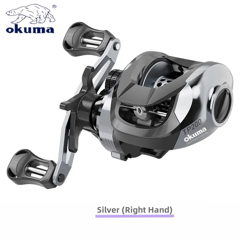 Okuma High-Speed Baitcast Reel 7.2:1 - Ultra Lightweight &amp; Durable Silver right hand