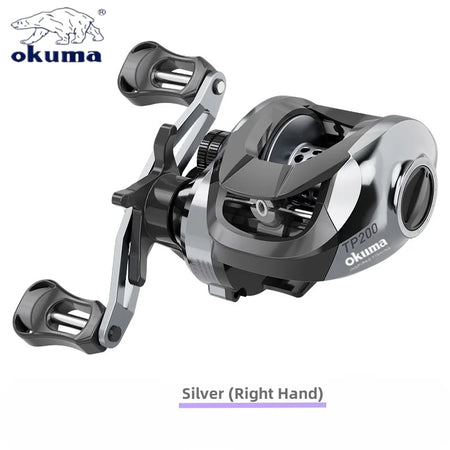 Okuma High-Speed Baitcast Reel 7.2:1 - Ultra Lightweight &amp; Durable Silver right hand