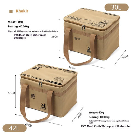 30-42L Insulated Camping Storage Bag - Tactical &amp; Multi-functional Khaki 30L / CHINA