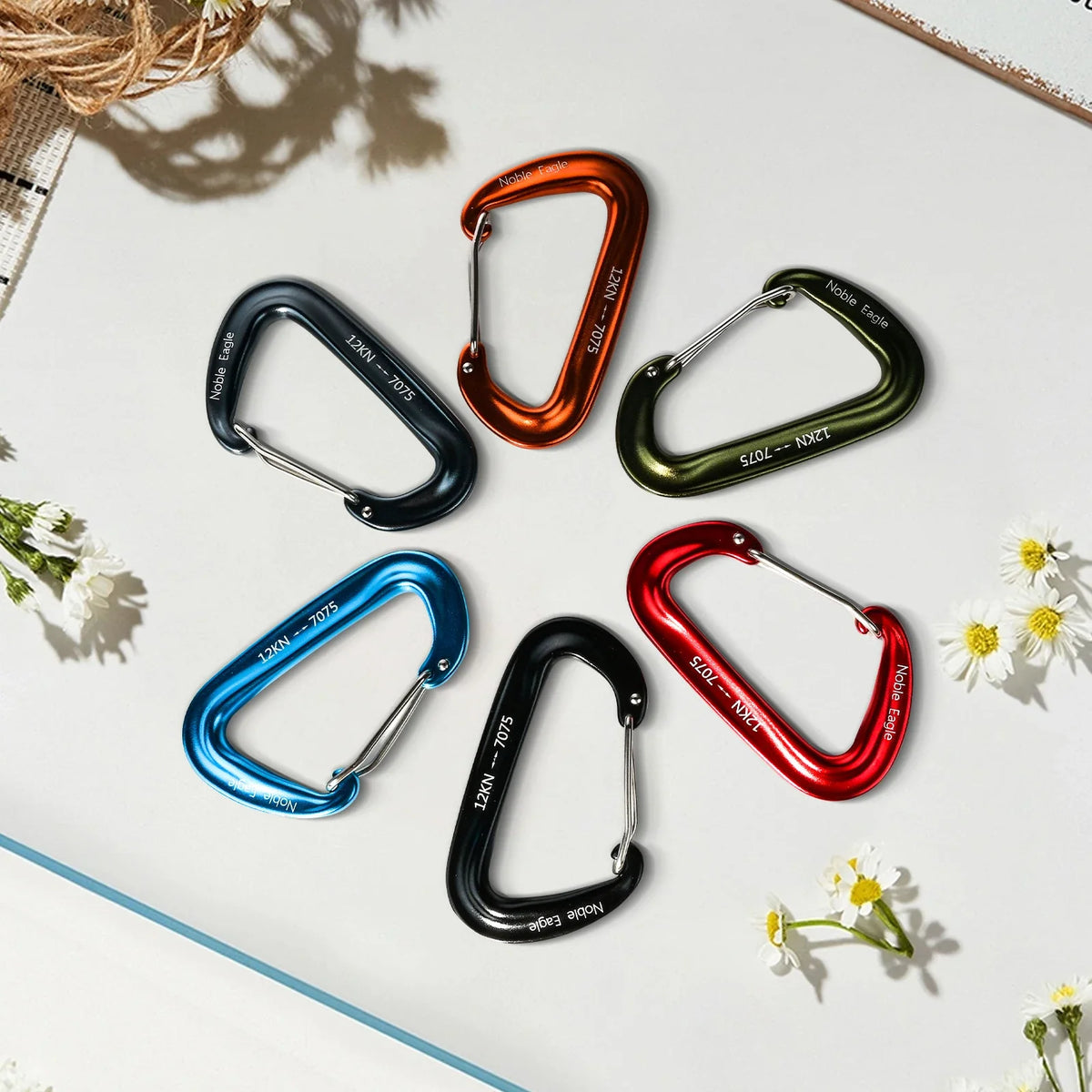 6Pcs 12kN Carabiners Set &ndash; Ultra Lightweight Outdoor Use