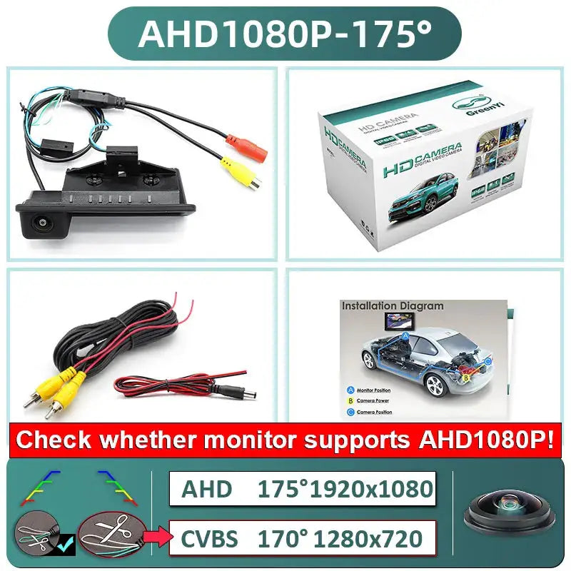 AHD Rear View Camera 1080P Guided Lines For BMW 3 5 Series E60 E90 X5 by InterCyprus Trading Ltd