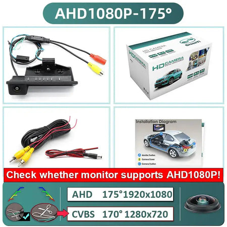AHD Rear View Camera 1080P Guided Lines For BMW 3 5 Series E60 E90 X5 by InterCyprus Trading Ltd