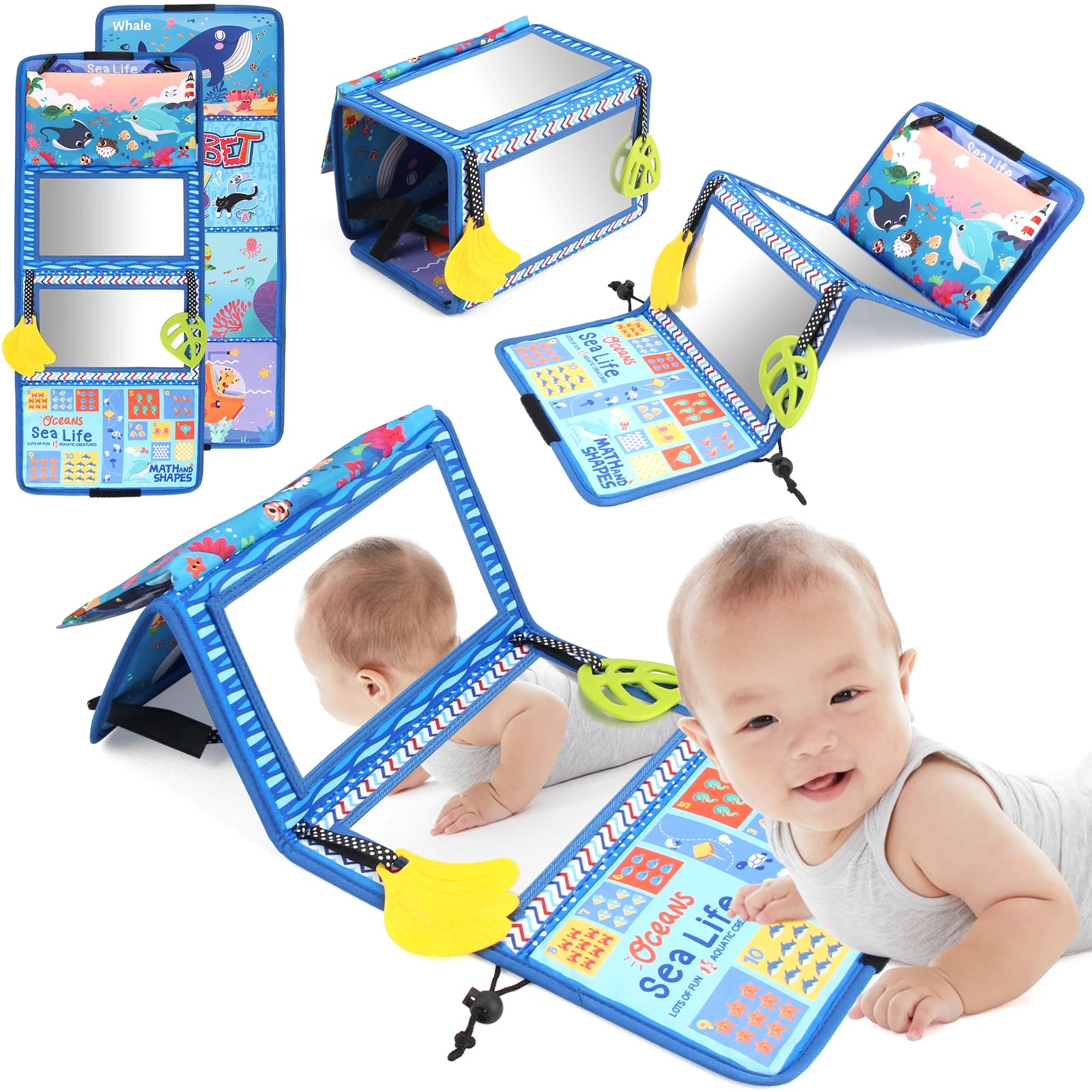Coolplay Baby Floor Mirror &ndash; Engaging Tummy Time Sensory Development Sea life