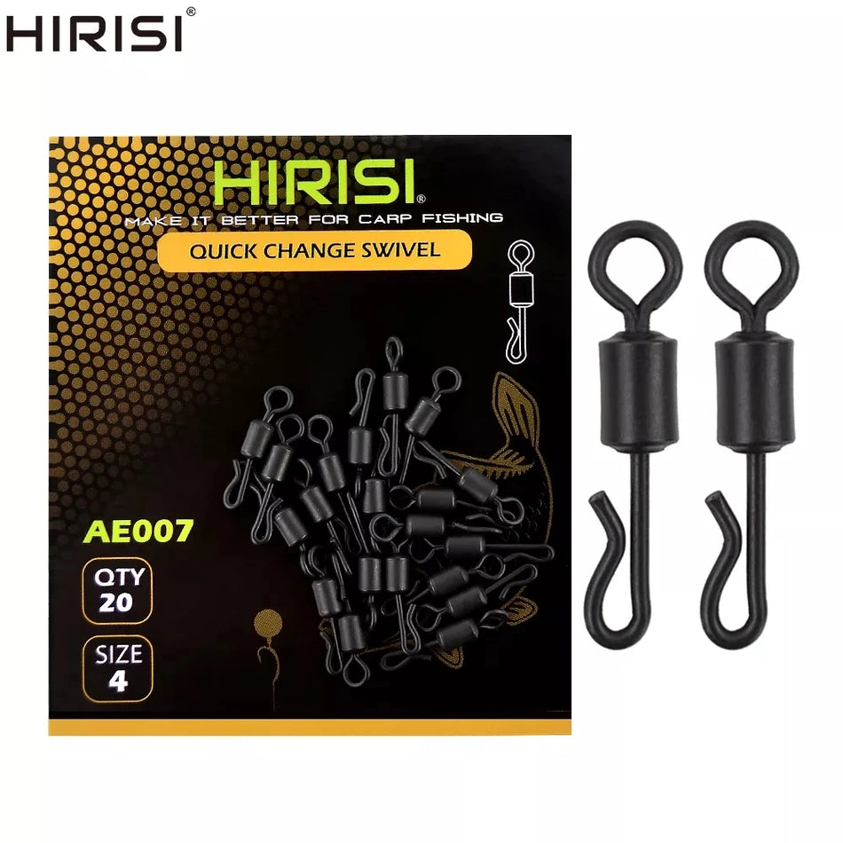 20 Parça Hızlı Değişim Balıkçılık Dönmeleri Paslanmaz Çelik Siyah