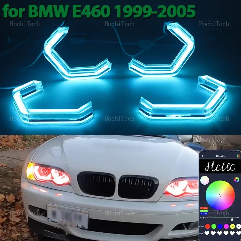 LED Koplamp Angel Eyes met RGB APP Controle voor BMW 3 Serie E46 1999-2005