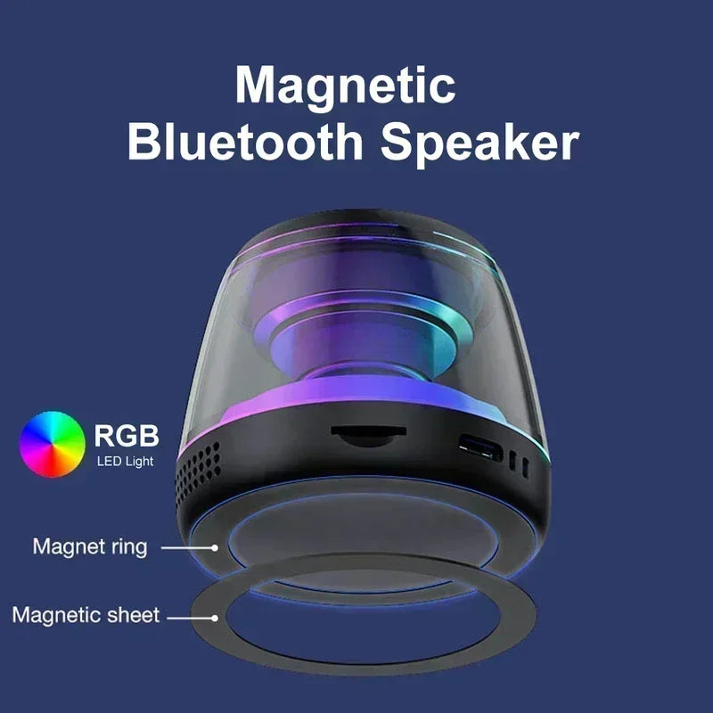 Magnetic Bluetooth Speaker with RGB Light and Portable Design
