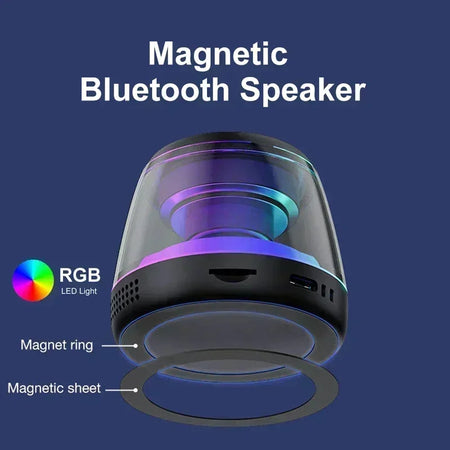 Magnetic Bluetooth Speaker with RGB Light and Portable Design