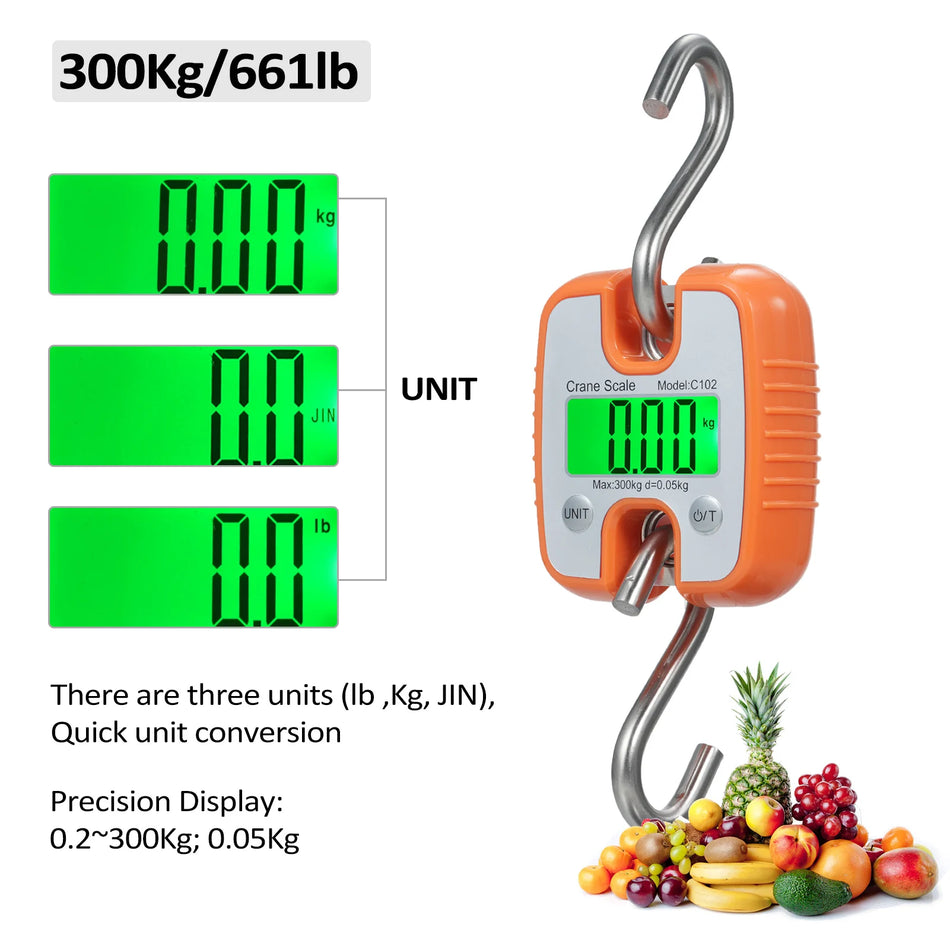 C102 Skaitmeninė krano svarstyklė 300kg Kaboji svoriai Aukšta tikslumas