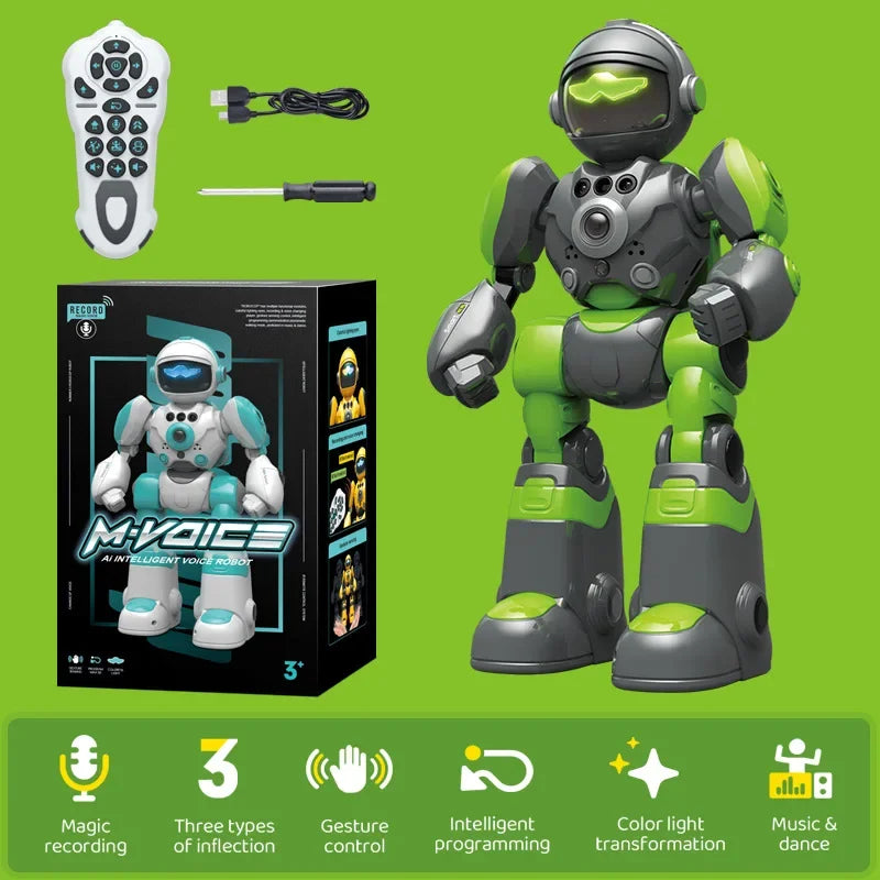 RC Robot Toy &ndash; Intelligent Voice and Gesture Control Green