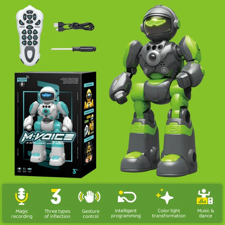 RC Robot Toy &ndash; Intelligent Voice and Gesture Control Green