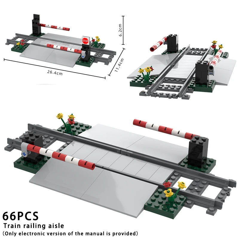 MOC City Train Railing Crossing Bricks &ndash; Lego Compatible With PDF Manual 6