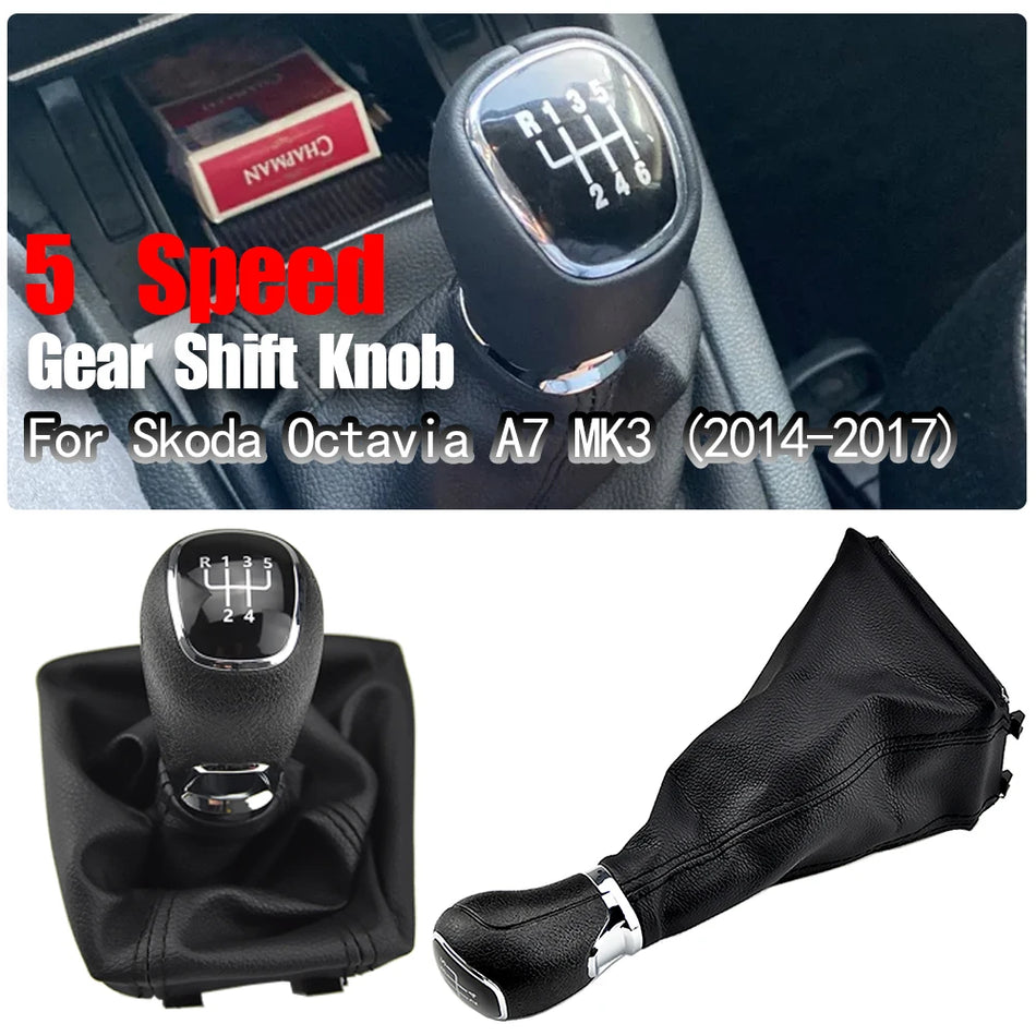 Κουμπί Ταχυτήτων Και Μπότες Για Skoda Octavia A7 MK3 5 Ταχύτητες