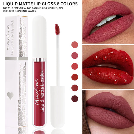 MAXFINE Waterproof Matte Liquid Lipstick - Long-lasting &amp; Moisturising
