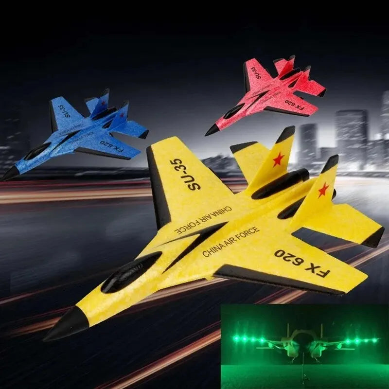 SU35 Remote Control Glider - 2.4G Flying Model Airplane with LED Lights