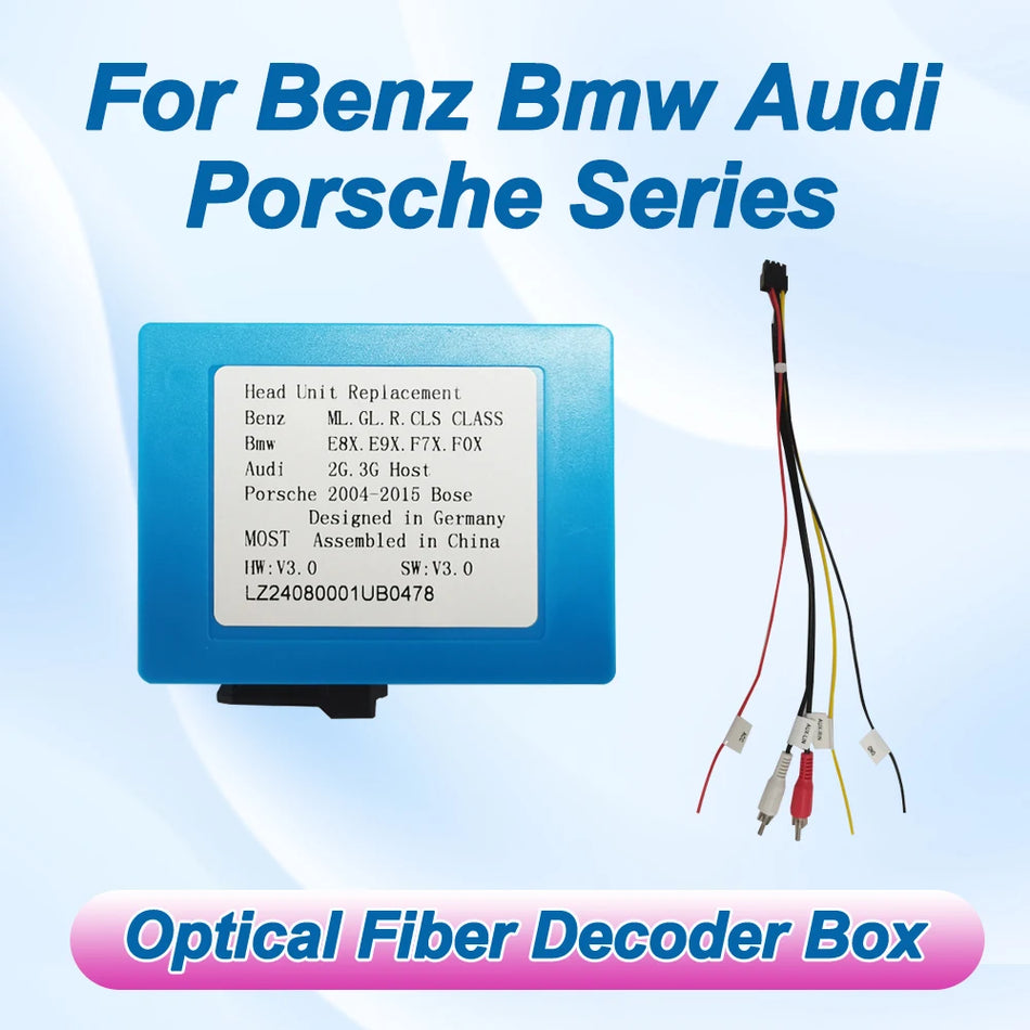 Car Stereo Optical Fiber Decoder for Audi, Porsche Cayenne, Mercedes-Benz ML/R