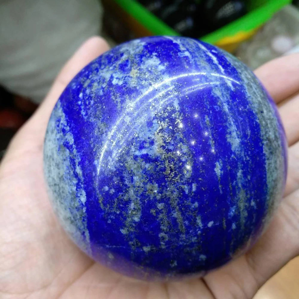 Natural Lapis Lazuli Crystal Ball &ndash; Reiki Healing Decor