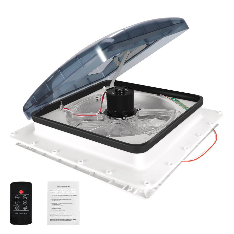 Three Speed RV Roof Vent With Rain Sensor And 12V Remote