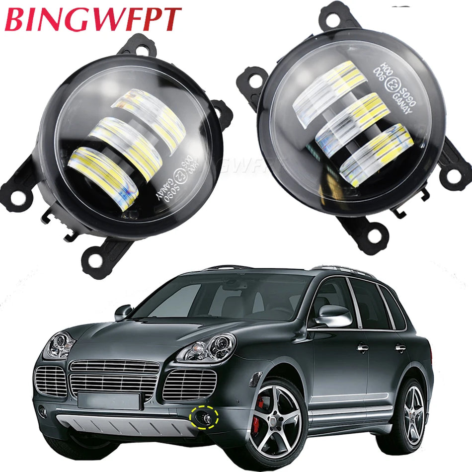 Miglas lukturu piederumi ar LED objektīvu Porsche Cayenne 955
