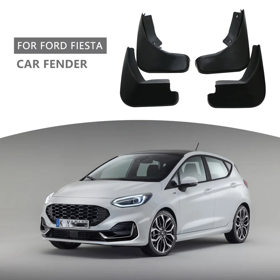 Paraspruzzi per Ford Fiesta MK7 anteriori e posteriori set da 4 pezzi, paraspruzzi in plastica ABS durevole