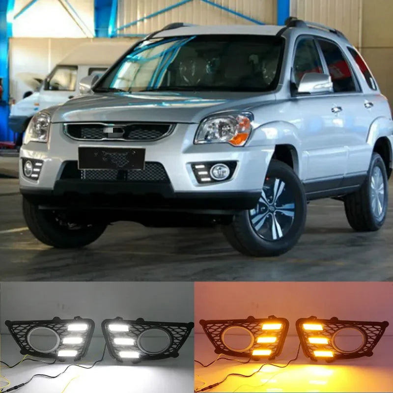 2szt LED DRL do Kia Sportage 2009 2012 Wodoodporny ABS 12V