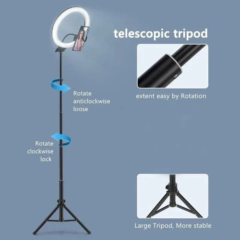 LEAFILLIGHT 33CM Dimmable LED Video Ring Light with Tripod Stand