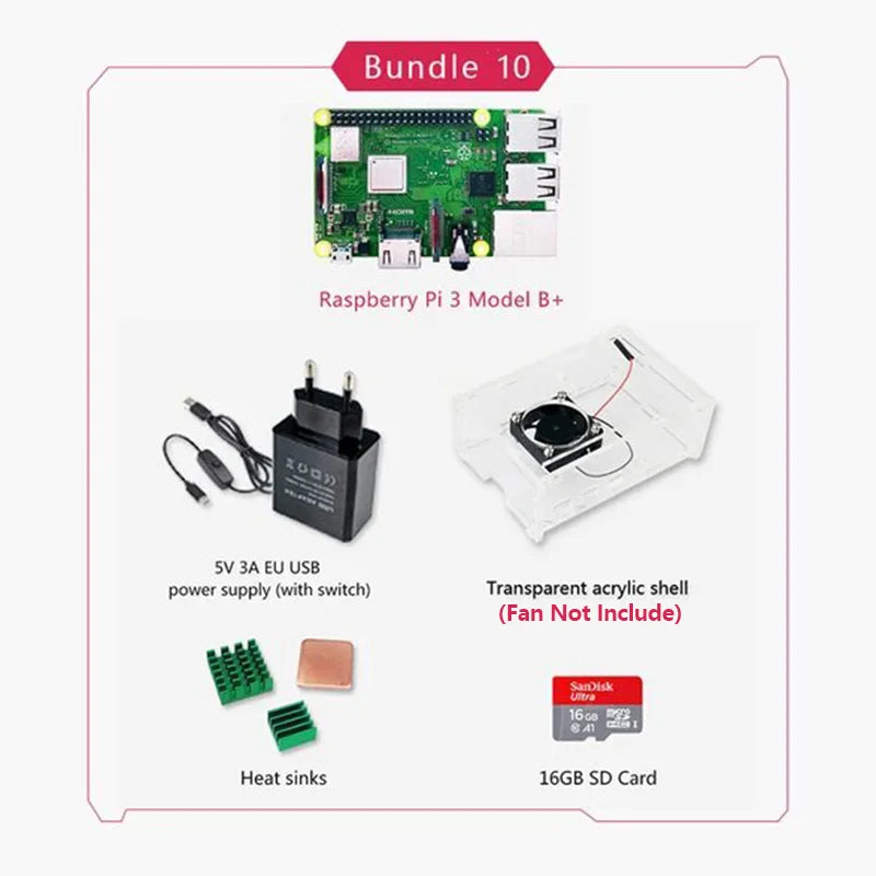 Original Raspberry Pi 3 Model B Plus &ndash; Powerful 1.2GHz Processor with Dual Band WiFi RPi 3B Plus Bundle 2