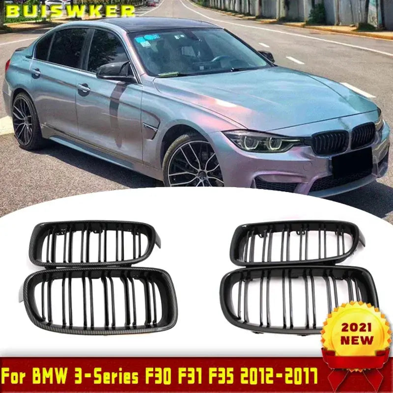 For BMW F30 F31 F35 320i 328i 335i 2012 2013 2014 2015 2016 2017 Real Carbon Fiber Front Bumper Grilles by InterCyprus Trading Ltd