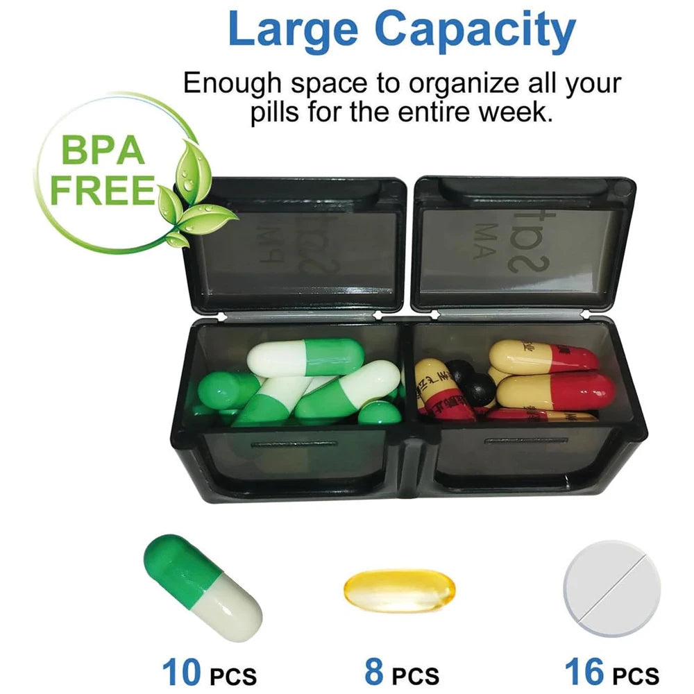 Weekly Pill Organizer &ndash; Convenient Push Button Design