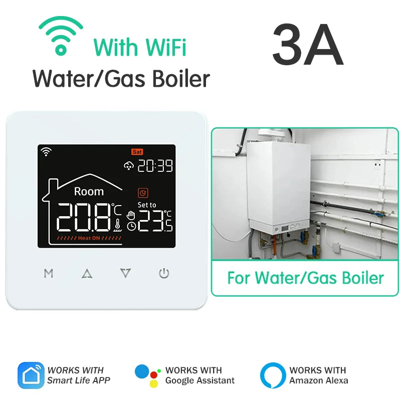 Tuya Smart Thermostat &ndash; Voice Control Enabled WiFi Heating Water Gas Boiler